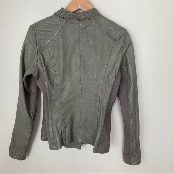 Bano eeMee Genuine Leather Biker Jacket - Picture 4 of 16